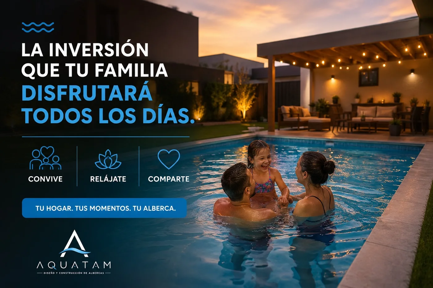 La inversión que tu familia disfrutará todos los días — albercas AQUATAM en Tampico